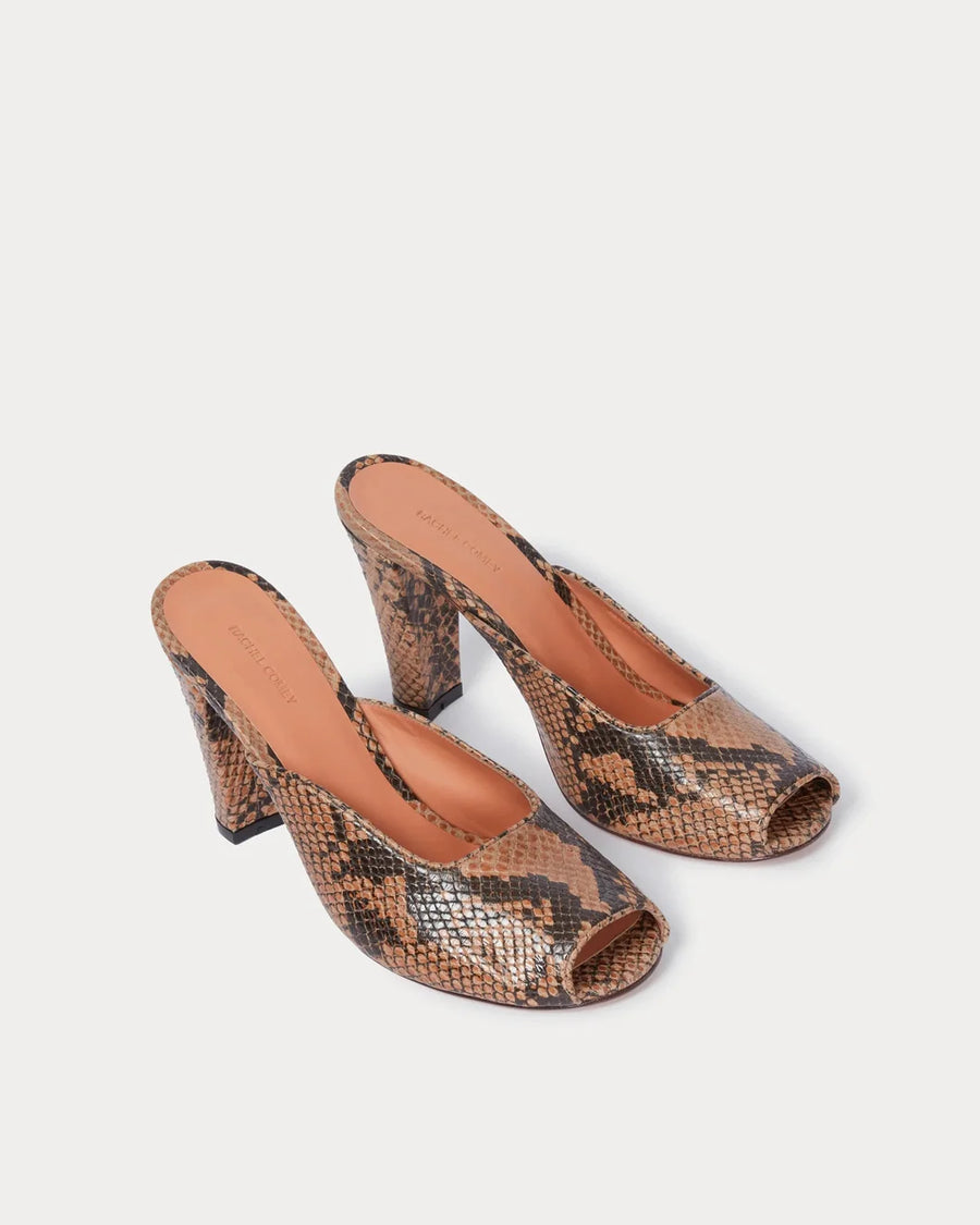 rachel comey Malta Mule brown snake print pair