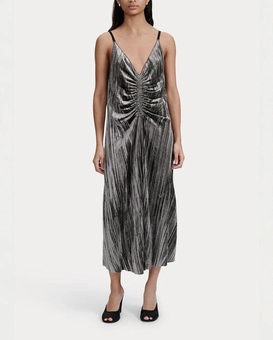 rachel comey namur dress gunmetal grey on figure front