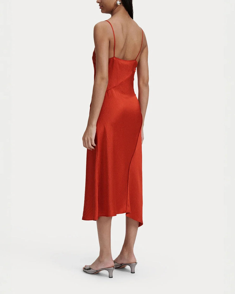 rachel comey granger dress tomato red on figure back