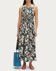 rachel comey marika dress blue floral on figure front