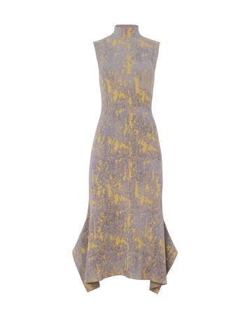 rachel comey paulina dress silver grey and yellow