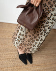 rejina pyo leather Lena Bag Cappucino brown front on figure