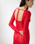 rejina pyo Mila Dress Lace Red on figure back