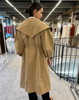 rejina pyo alana trench taffeta sand on figure back