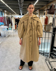 rejina pyo alana trench taffeta sand on figure front