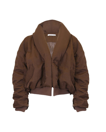 rejina pyo duvet jacket brown front
