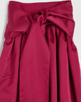 rochas belted midi skirt in duchesses red detail