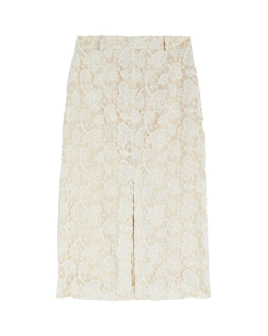 rochas pencil skirt in embroidery front