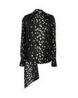 rochas Printed Twill Blouse with Scarf black