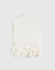 rochas ruffled cropped shirt cream white