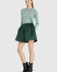 rochas balloon shorts in duchesse green