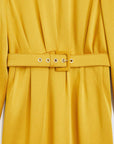 rochas long sleeves midid dress yellow detail