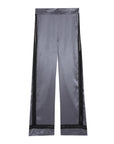 rochas Satin Pants with Lace Decorations grey front