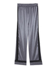 rochas Satin Pants with Lace Decorations grey back