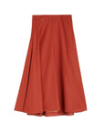 rochas rounded midi skirt red front