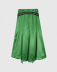 rochas Satin Flared Skirt golf green back