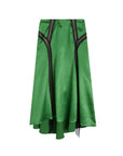 rochas Satin Flared Skirt golf green