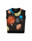 rochas sleeveless sweater black floral