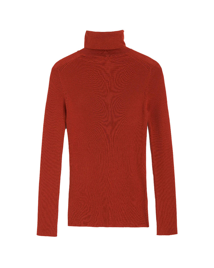 rochas t neck sweater red back