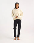 rohe Deconstructed Cashmere Knitted V-Neck off white on figure front