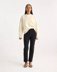 rohe Deconstructed Cashmere Knitted V-Neck off white on figure front