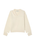 rohe Deconstructed Cashmere Knitted V-Neck off white