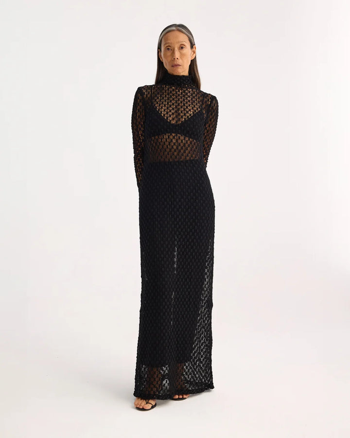 rohe Geometrical Lace Dress black on figure front