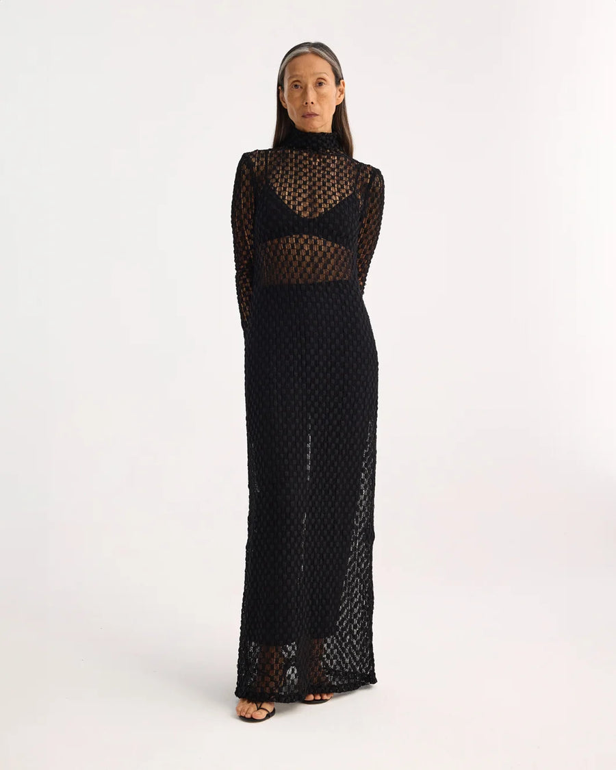 rohe Geometrical Lace Dress black on figure front