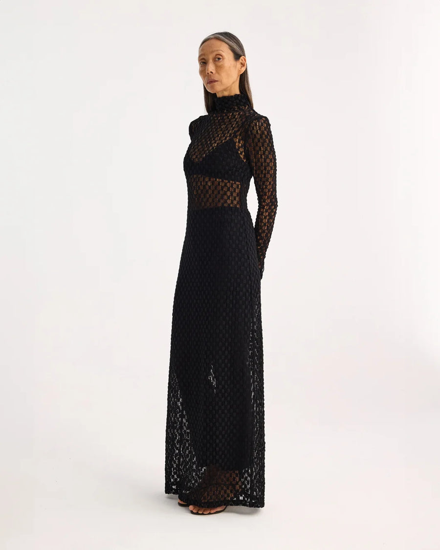 rohe Geometrical Lace Dress black on figure side