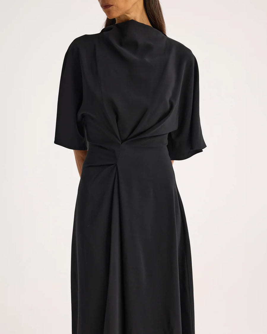 rohe Integrated Twisted Knot Dress black on figure front