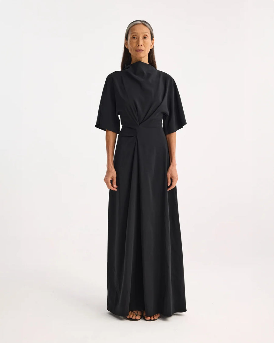 rohe Integrated Twisted Knot Dress black on figure front