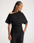 rohe asymmetrical top black on figure front