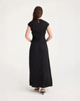 rohe draped dress black on figure back