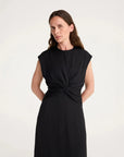 rohe draped dress black on figure front