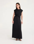 rohe draped dress black on figure front