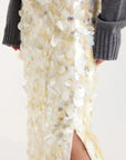 rohe Embellished Handmade Skirt cream on figure side detail