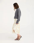 rohe Embellished Handmade Skirt cream on figure side