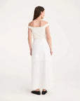 rohe folded cotton skirt optic white on figure back