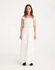 rohe folded cotton skirt optic white on figure front