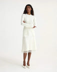 rohe Lace Trimmed Silk Skirt cream front