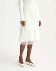 rohe Lace Trimmed Silk Skirt cream side