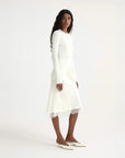 rohe Lace Trimmed Silk Skirt cream side