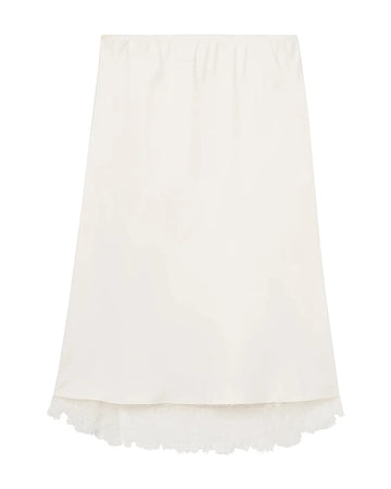 rohe Lace Trimmed Silk Skirt cream