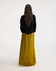 rohe long velvet skirt gold on figure back