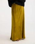 rohe long velvet skirt gold on figure front