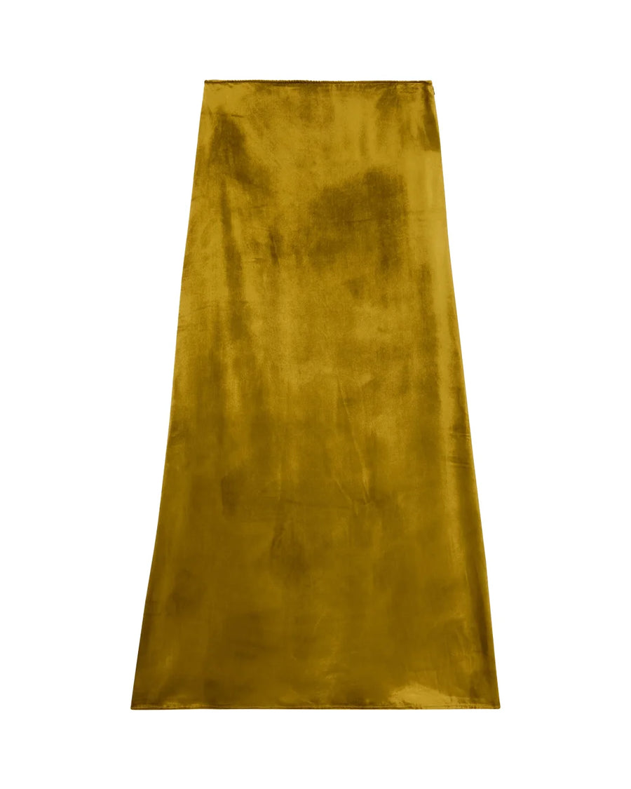 rohe long velvet skirt gold