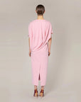 roksanda DESONA DRESS light mauve pink on figure back