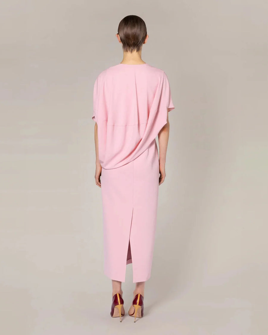 roksanda DESONA DRESS light mauve pink on figure back