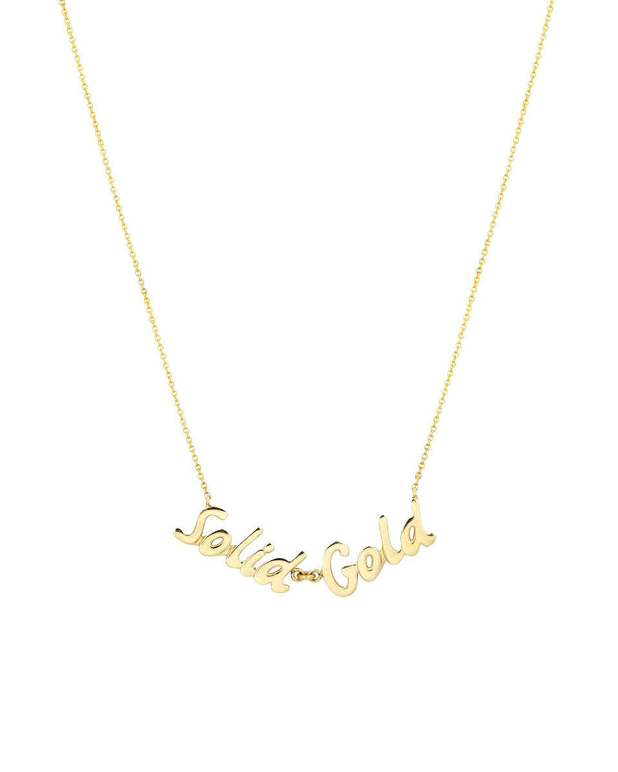 roxanne first solid gold script necklace