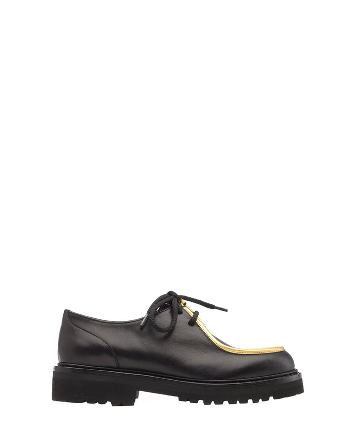 Rupert Sanderson kingston black and gold calf side